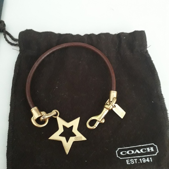 Coach Jewelry - COACH: Brown Slim Leather with Star Charm Bracelet
